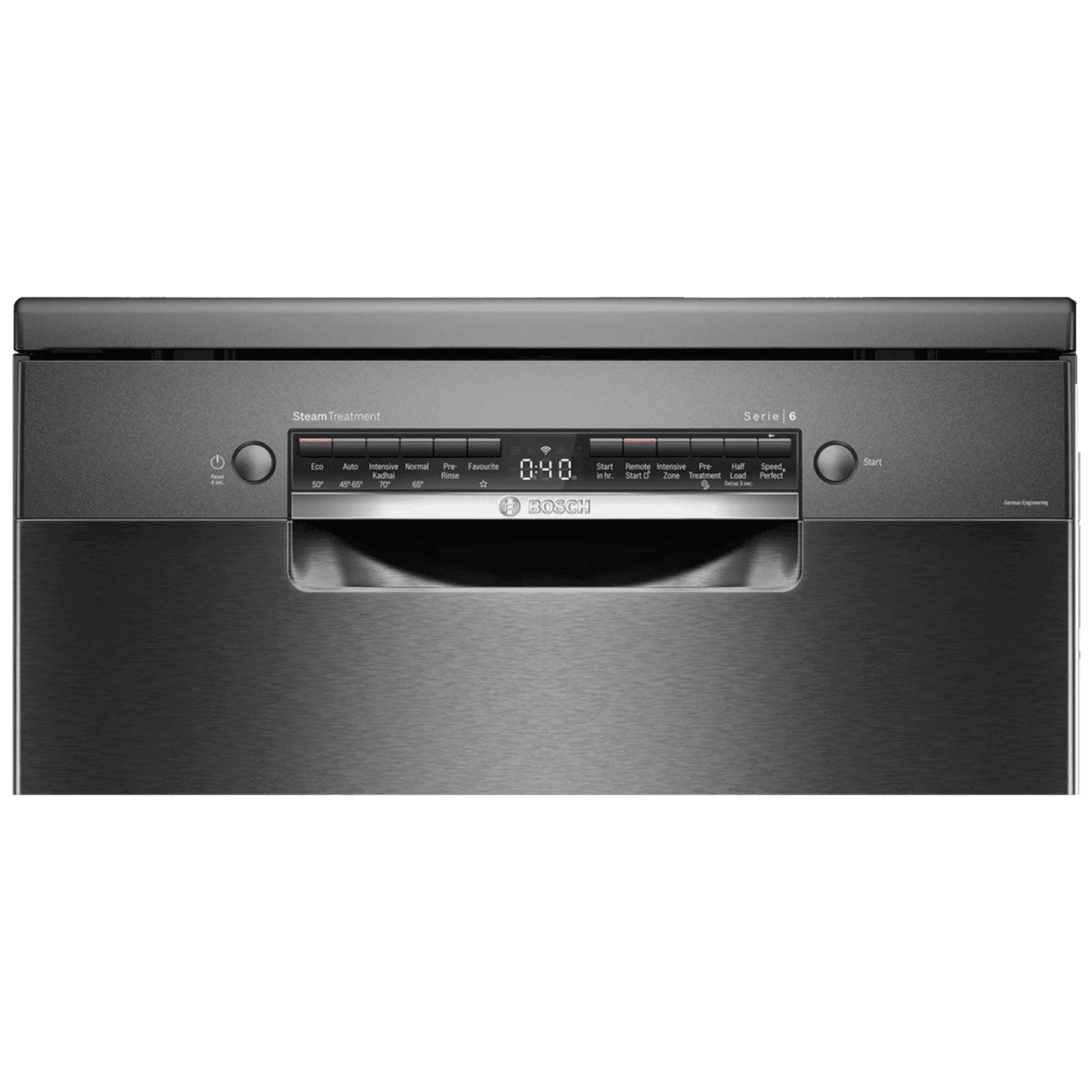 BOSCH Series 6 15 Place Settings Free Standing Dishwasher with Anti-Fingerprint (No Pre-rinse Required, Black Inox)