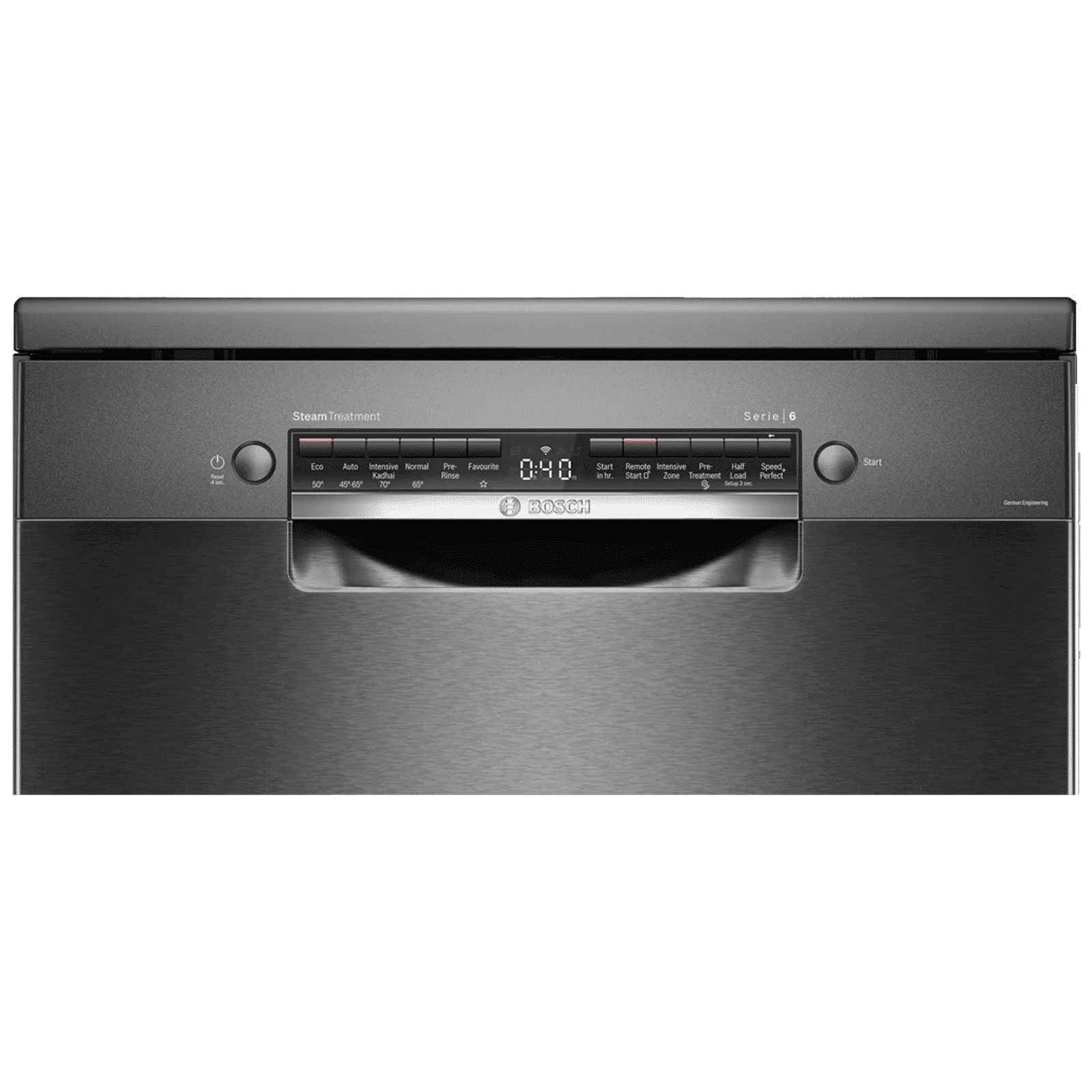 BOSCH Series 6 15 Place Settings Free Standing Dishwasher with Anti-Fingerprint (No Pre-rinse Required, Black Inox)