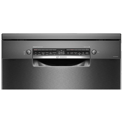BOSCH Series 6 15 Place Settings Free Standing Dishwasher with Anti-Fingerprint (No Pre-rinse Required, Black Inox)