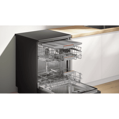 BOSCH Series 6 15 Place Settings Free Standing Dishwasher with Anti-Fingerprint (No Pre-rinse Required, Black Inox)