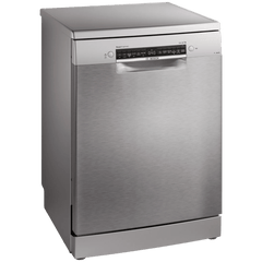 BOSCH Series 6 15 Place Settings Free Standing Dishwasher with Anti-Fingerprint (No Pre-rinse Required, Silver Inox)