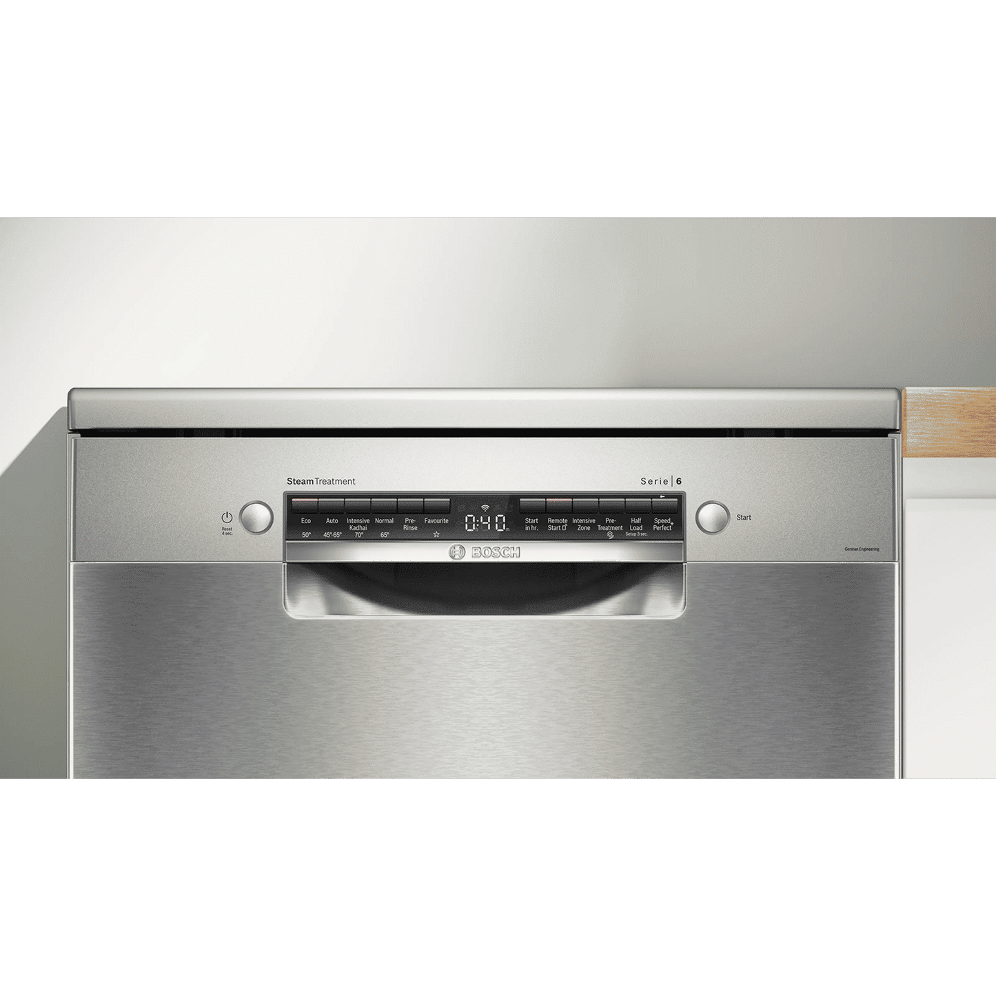 BOSCH Series 6 15 Place Settings Free Standing Dishwasher with Anti-Fingerprint (No Pre-rinse Required, Silver Inox)