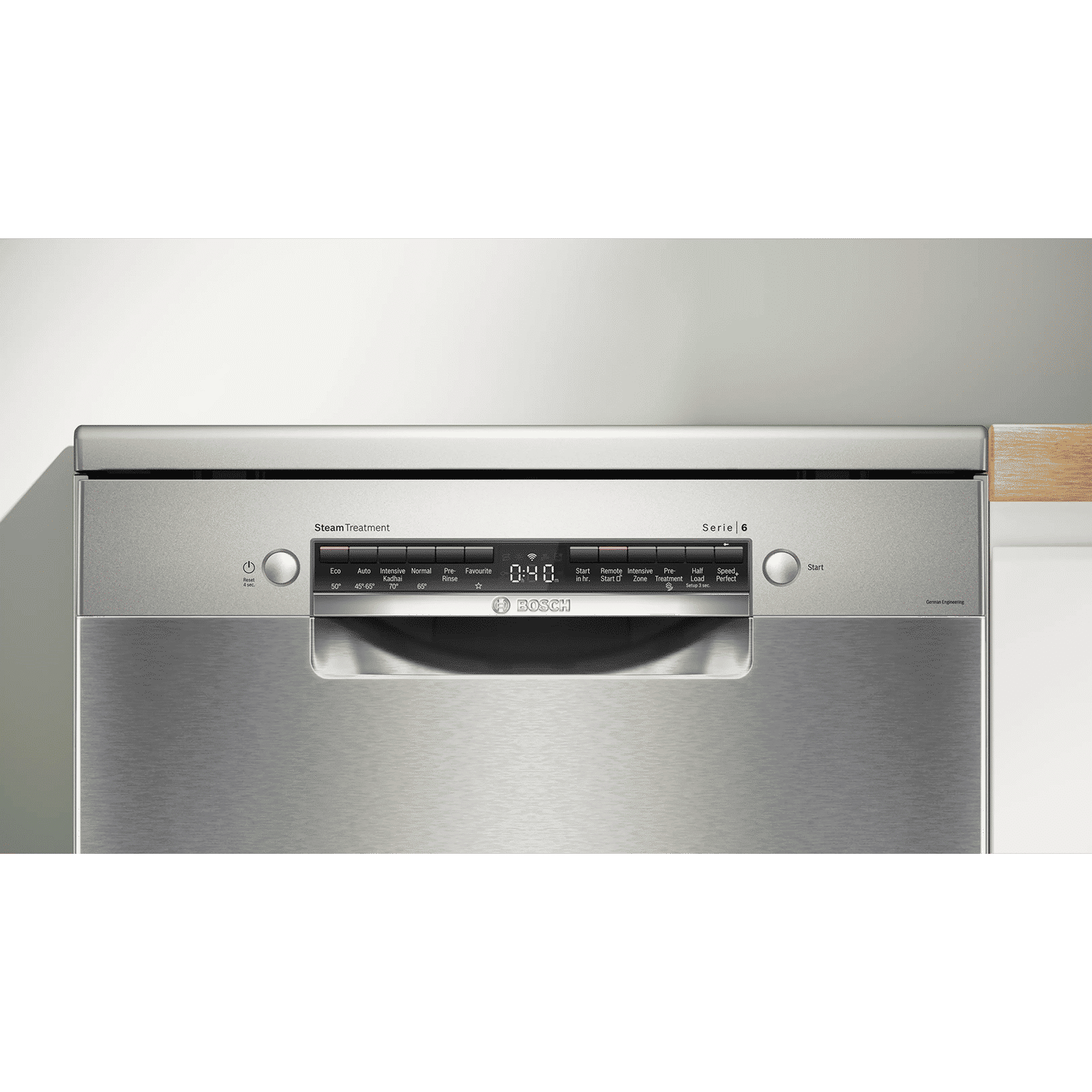 BOSCH Series 6 15 Place Settings Free Standing Dishwasher with Anti-Fingerprint (No Pre-rinse Required, Silver Inox)