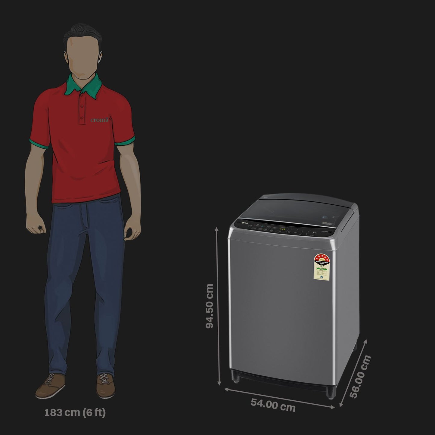 LG 8 kg 5 Star Fully Automatic Top Load Washing Machine (THD08SJM, AI Direct Drive, Middle Black)