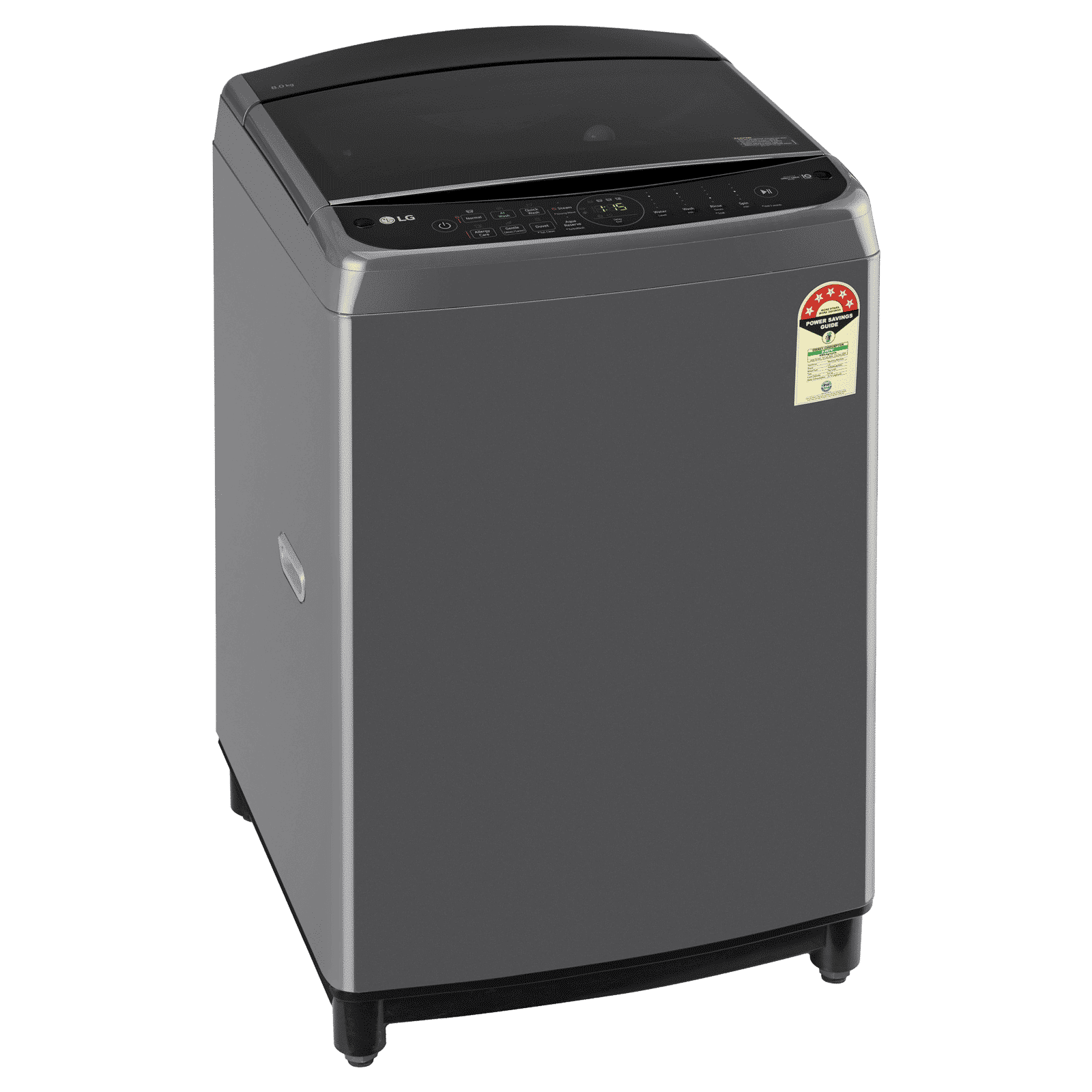 LG 8 kg 5 Star Fully Automatic Top Load Washing Machine (THD08SJM, AI Direct Drive, Middle Black)