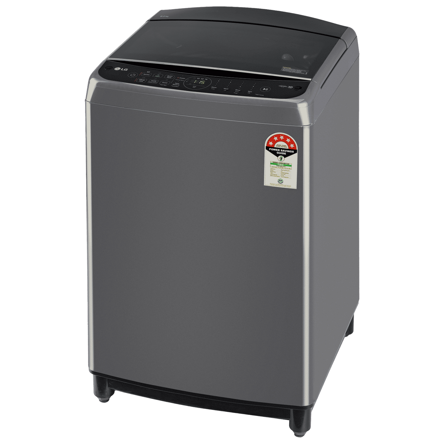 LG 8 kg 5 Star Fully Automatic Top Load Washing Machine (THD08SJM, AI Direct Drive, Middle Black)