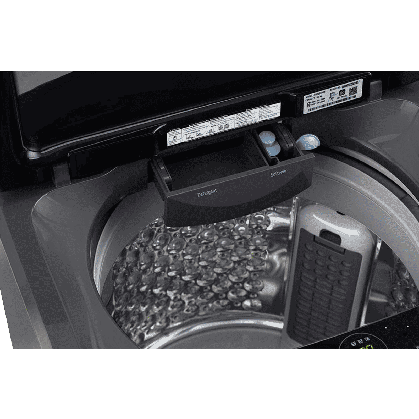 LG 8 kg 5 Star Fully Automatic Top Load Washing Machine (THD08SJM, AI Direct Drive, Middle Black)