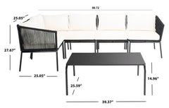Berri Outdoor Garden Balcony Sofa Set 5 Seater and 1 Center Table  Set, Braid & Rope (Grey)