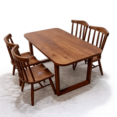 Elegant Solid Wood 4 Seater Dining Table Set with Chair