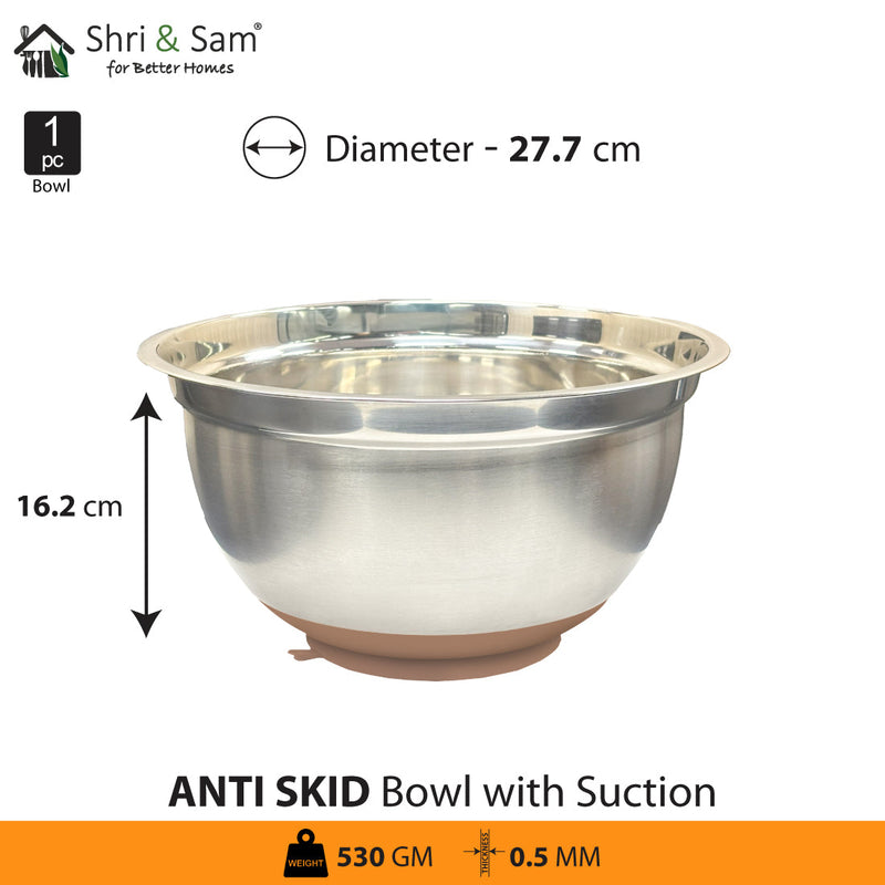 Stainless Steel Anti-Skid Mixing Bowl with suction