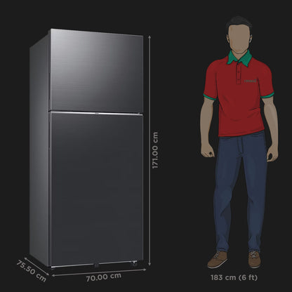 SAMSUNG 396 Litres 2 Star Frost Free Double Door Smart Wifi Enabled Refrigerator with Digital Inverter Compressor (RT41DG6A2BB1HL, Black Matt)