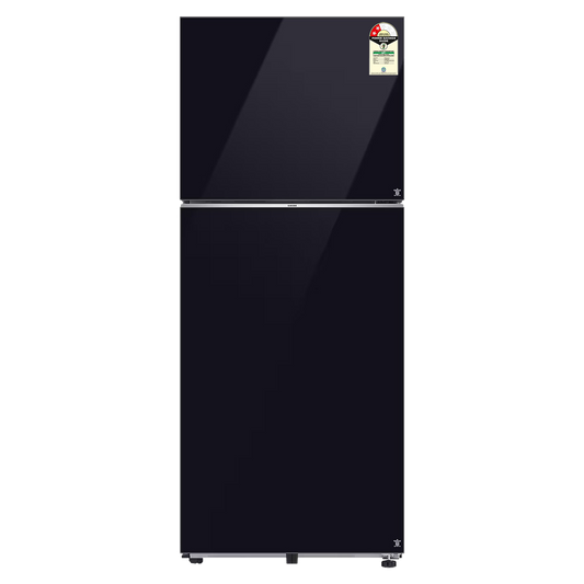 SAMSUNG 396 Litres 2 Star Frost Free Double Door Smart Wifi Enabled Refrigerator with Digital Inverter Compressor (RT41DB6A4B22HL, Black Glass)
