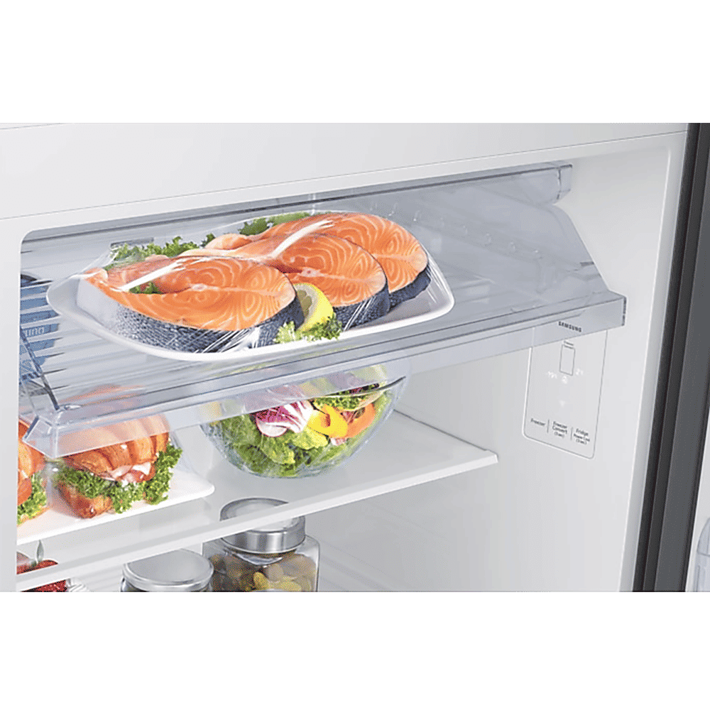 SAMSUNG 396 Litres 2 Star Frost Free Double Door Smart Wifi Enabled Refrigerator with Digital Inverter Compressor (RT41DB6A4B22HL, Black Glass)