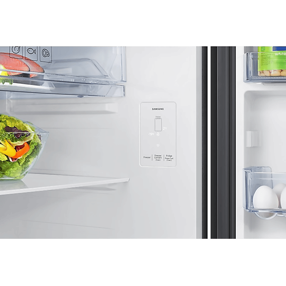 SAMSUNG 396 Litres 2 Star Frost Free Double Door Smart Wifi Enabled Refrigerator with Digital Inverter Compressor (RT41DB6A4B22HL, Black Glass)