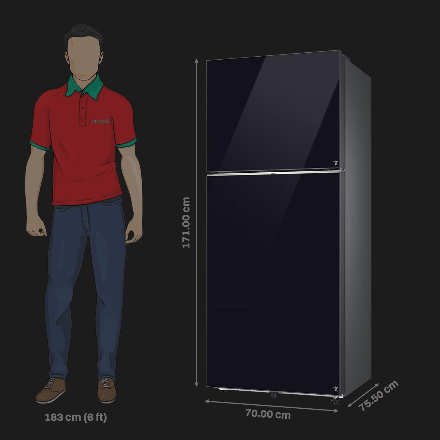 SAMSUNG 396 Litres 2 Star Frost Free Double Door Smart Wifi Enabled Refrigerator with Digital Inverter Compressor (RT41DB6A4B22HL, Black Glass)