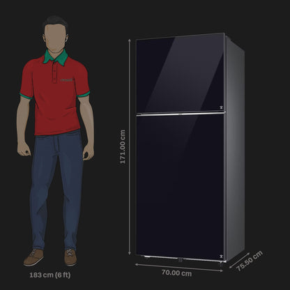 SAMSUNG 396 Litres 2 Star Frost Free Double Door Smart Wifi Enabled Refrigerator with Digital Inverter Compressor (RT41DB6A4B22HL, Black Glass)