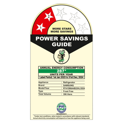 SAMSUNG 396 Litres 2 Star Frost Free Double Door Smart Wifi Enabled Refrigerator with Digital Inverter Compressor (RT41DB6A4B22HL, Black Glass)