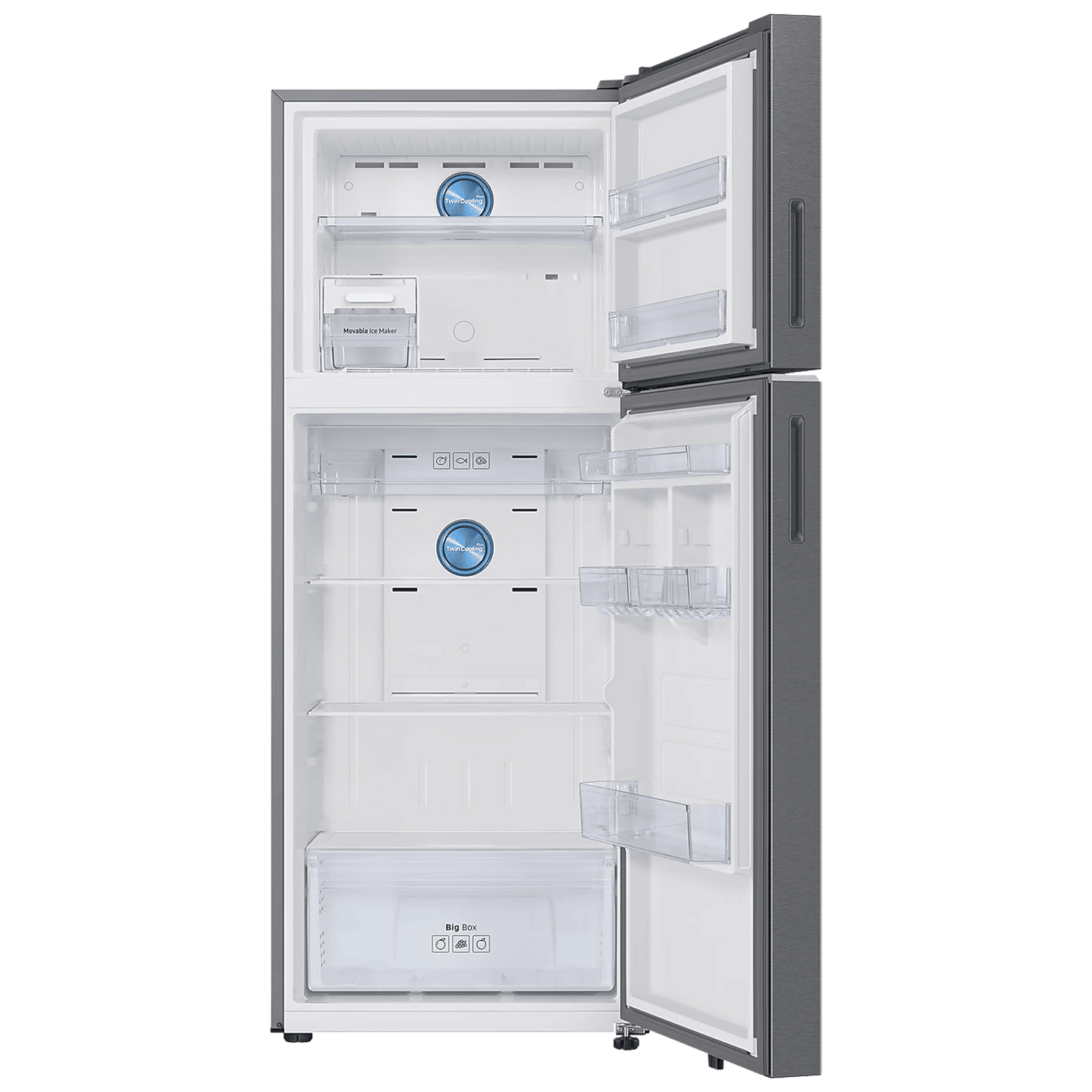 SAMSUNG 419 Litres 2 Star Frost Free Double Door Smart Wifi Enabled Refrigerator with Digital Inverter Compressor (RT45DG6A2BSLHL, Real Stainless)