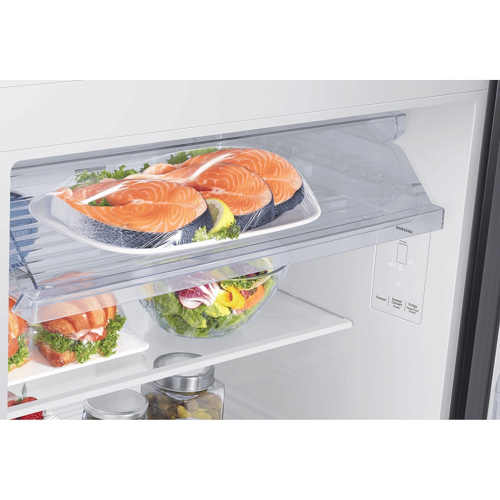 SAMSUNG 419 Litres 3 Star Frost Free Double Door Smart Wifi Enabled Refrigerator with Digital Inverter Compressor (RT45DG6A4DBXHL, Luxe Black)