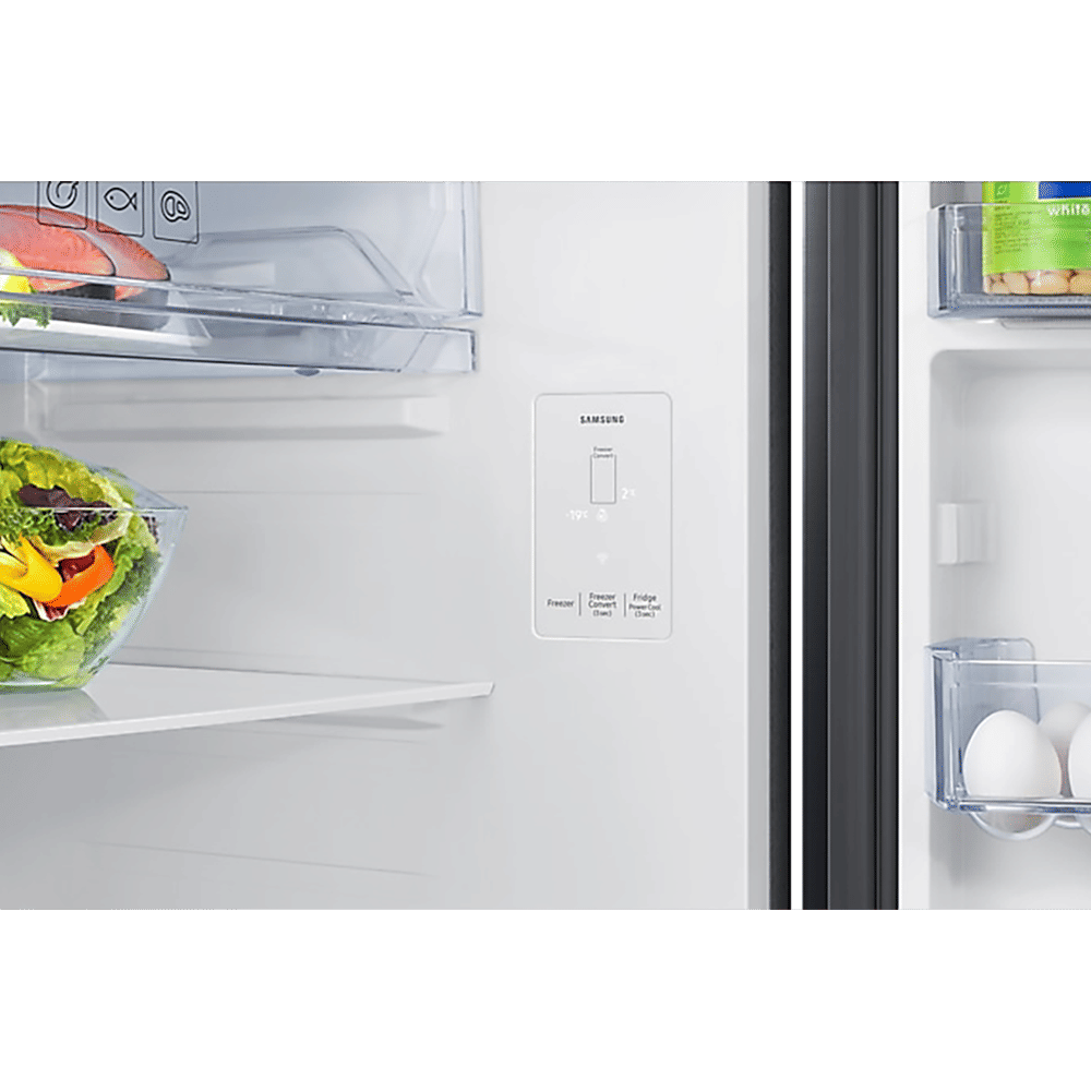 SAMSUNG 419 Litres 3 Star Frost Free Double Door Smart Wifi Enabled Refrigerator with Digital Inverter Compressor (RT45DG6A4DBXHL, Luxe Black)
