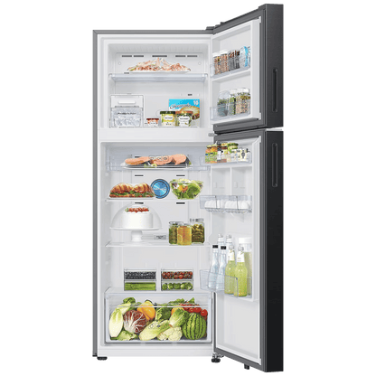 SAMSUNG 419 Litres 3 Star Frost Free Double Door Smart Wifi Enabled Refrigerator with Digital Inverter Compressor (RT45DG6A4DBXHL, Luxe Black)