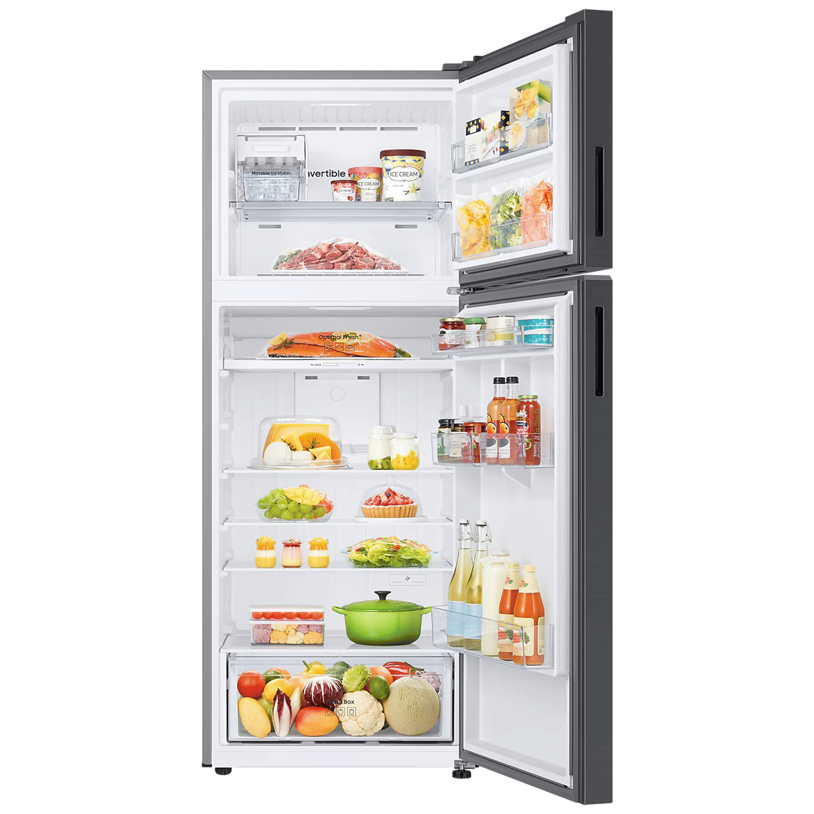 SAMSUNG 465 Litres 2 Star Frost Free Double Door Smart Wifi Enabled Refrigerator with AI Energy Mode (RT51DG682BB1TL, Black Matt)