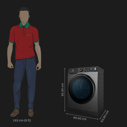 Electrolux 9 kg 5 Star Inverter Fully Automatic Front Load Washing Machine (Ultimate Care 500, EWF9024R5SB, Woolmark Approved, Onyx Dark Silver)