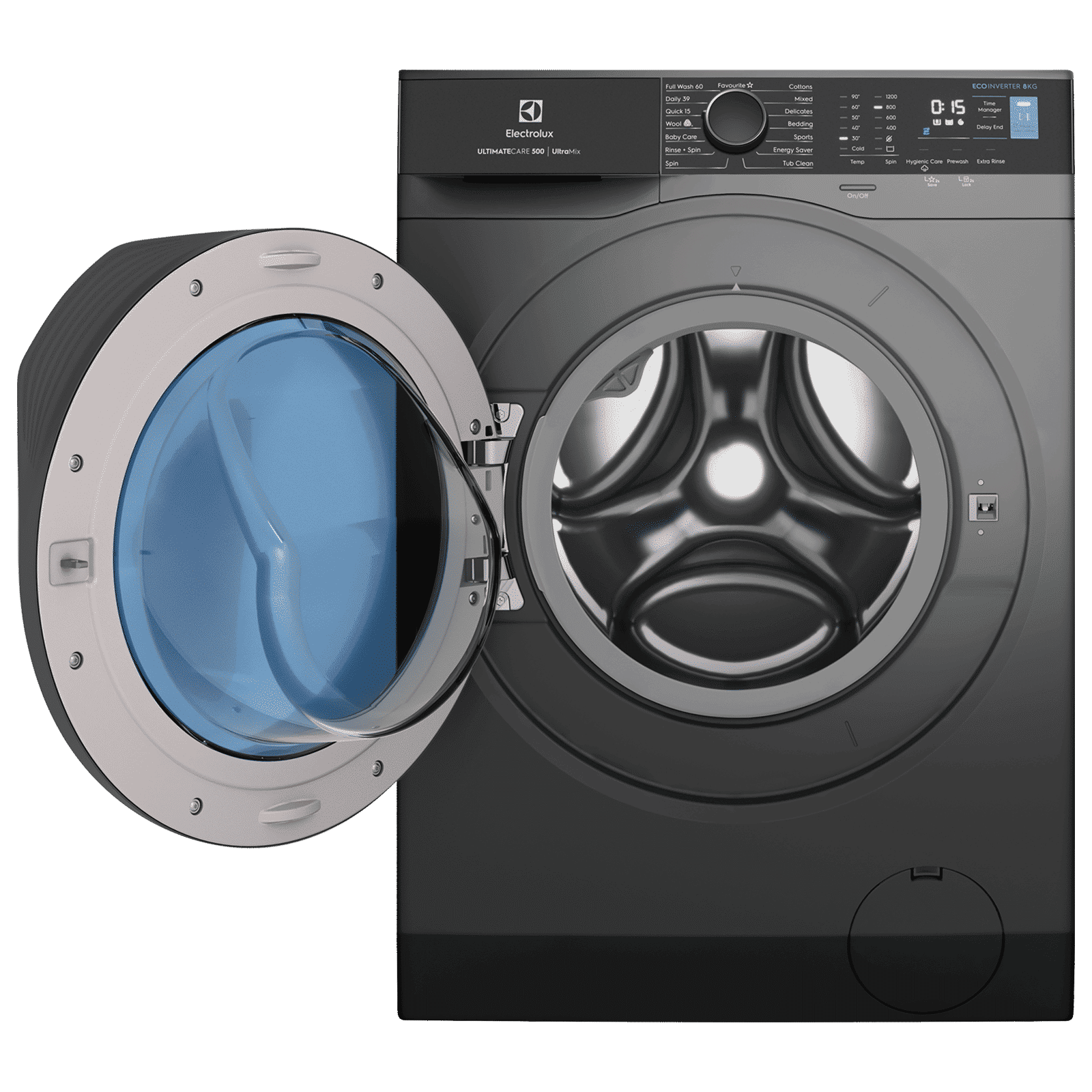 Electrolux 9 kg 5 Star Inverter Fully Automatic Front Load Washing Machine (Ultimate Care 500, EWF9024R5SB, Woolmark Approved, Onyx Dark Silver)