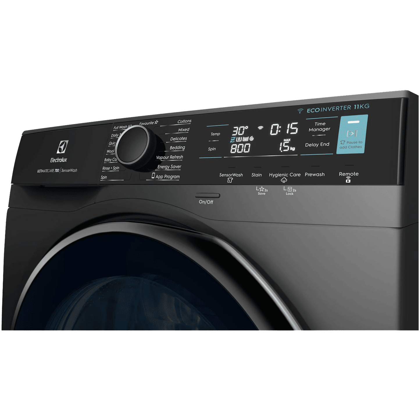 Electrolux 11 kg 5 Star Wifi Inverter Fully Automatic Front Load Washing Machine (Ultimate Care 700, EWF1142R7SB, Woolmark Approved, Onyx Dark Silver)