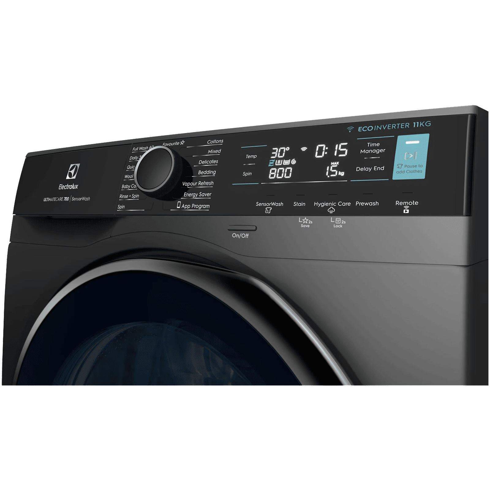 Electrolux 11 kg 5 Star Wifi Inverter Fully Automatic Front Load Washing Machine (Ultimate Care 700, EWF1142R7SB, Woolmark Approved, Onyx Dark Silver)