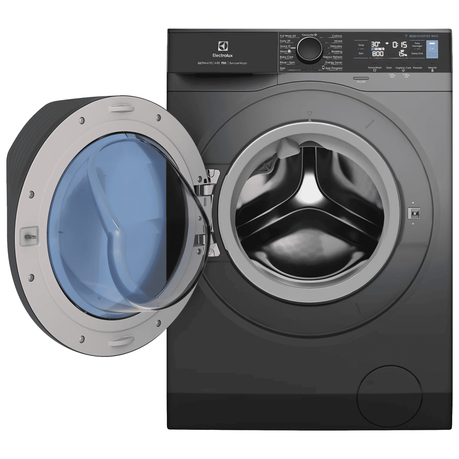 Electrolux 11 kg 5 Star Wifi Inverter Fully Automatic Front Load Washing Machine (Ultimate Care 700, EWF1142R7SB, Woolmark Approved, Onyx Dark Silver)