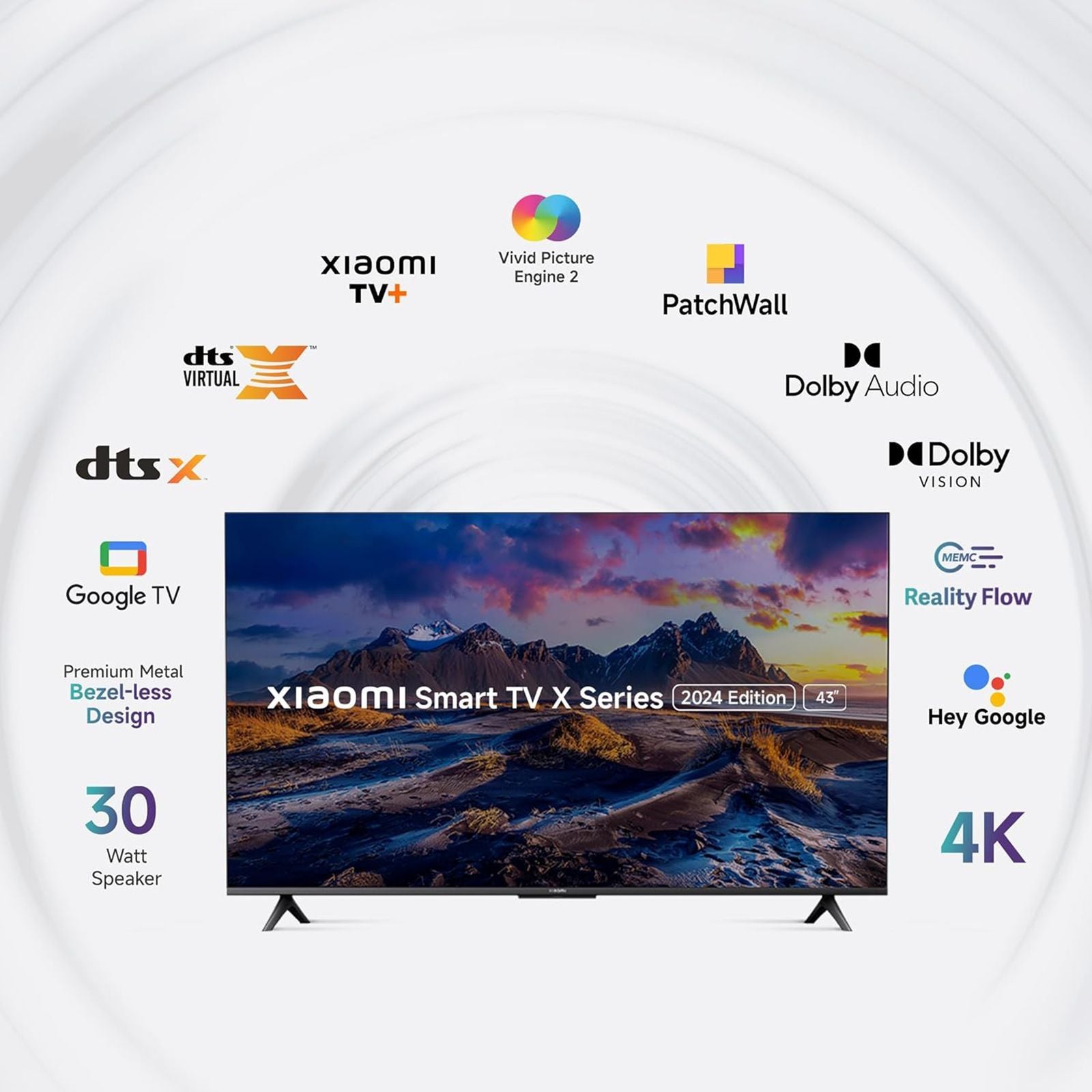 Xiaomi X Series 109.22 cm (43 inch) 4K Ultra HD LED Google TV with Vivid Picture Engine