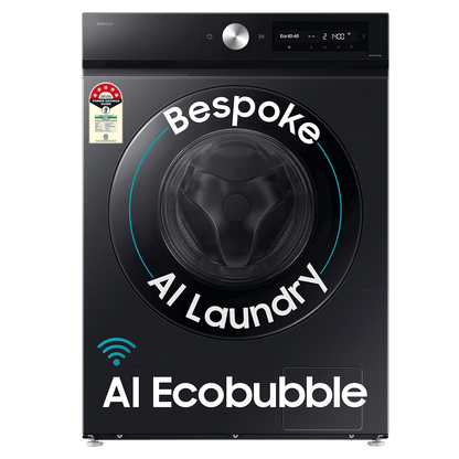 SAMSUNG 12 kg 5 Star Wi-Fi Inverter Fully Automatic Front Load Washing Machine (WW12DB7B24GBTL, AI Control, Black)