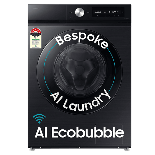 SAMSUNG 12 kg 5 Star Wi-Fi Inverter Fully Automatic Front Load Washing Machine (WW12DB7B24GBTL, AI Control, Black)