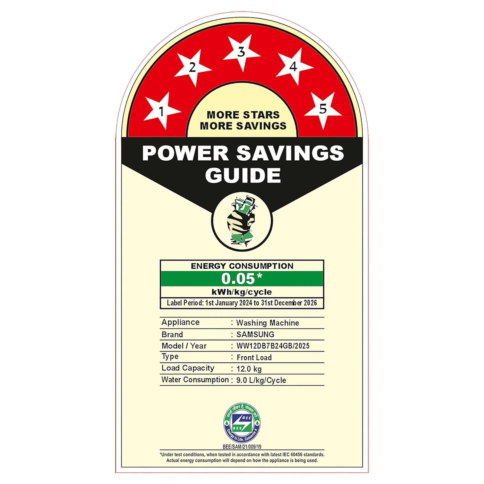 SAMSUNG 12 kg 5 Star Wi-Fi Inverter Fully Automatic Front Load Washing Machine (WW12DB7B24GBTL, AI Control, Black)