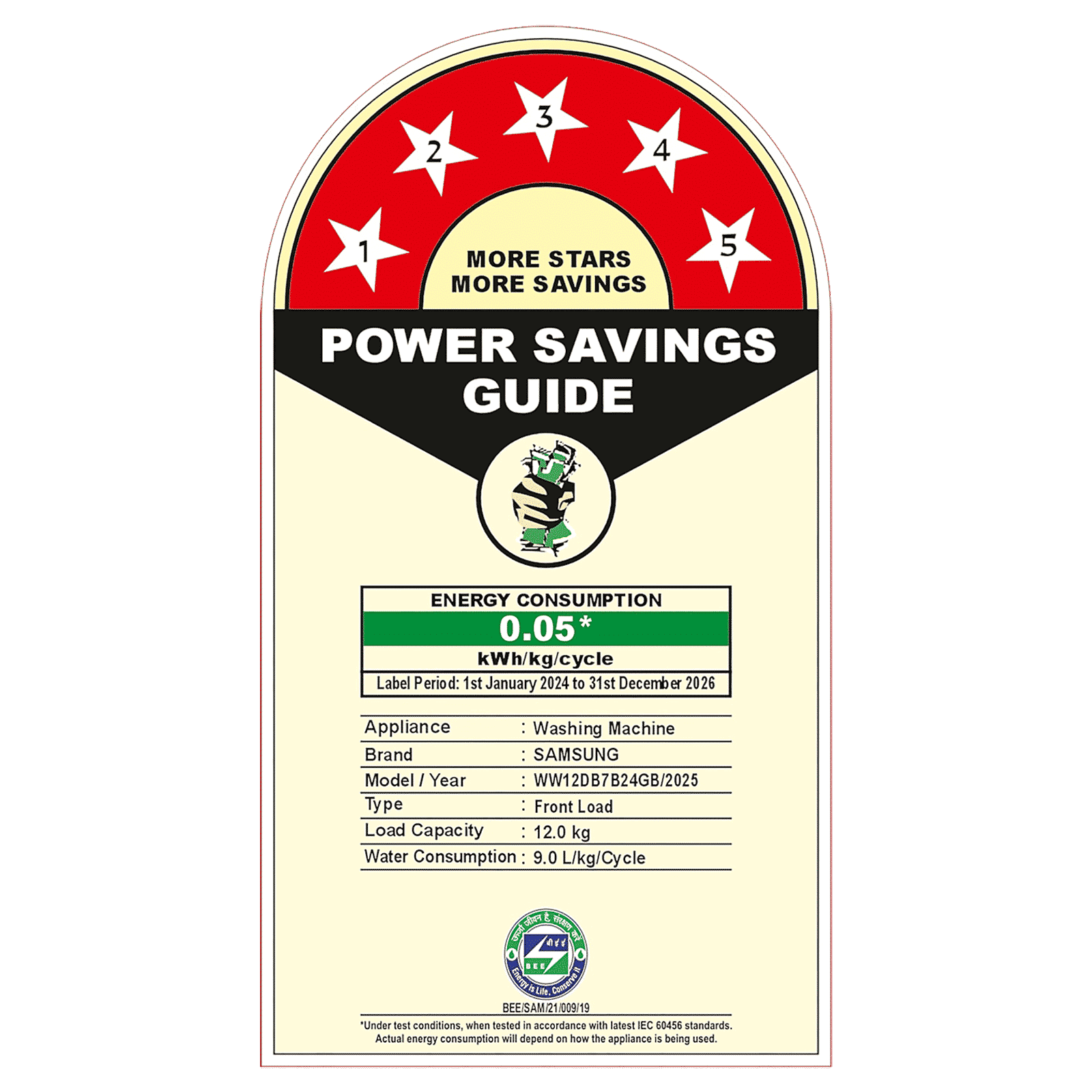 SAMSUNG 12 kg 5 Star Wi-Fi Inverter Fully Automatic Front Load Washing Machine (WW12DB7B24GBTL, AI Control, Black)