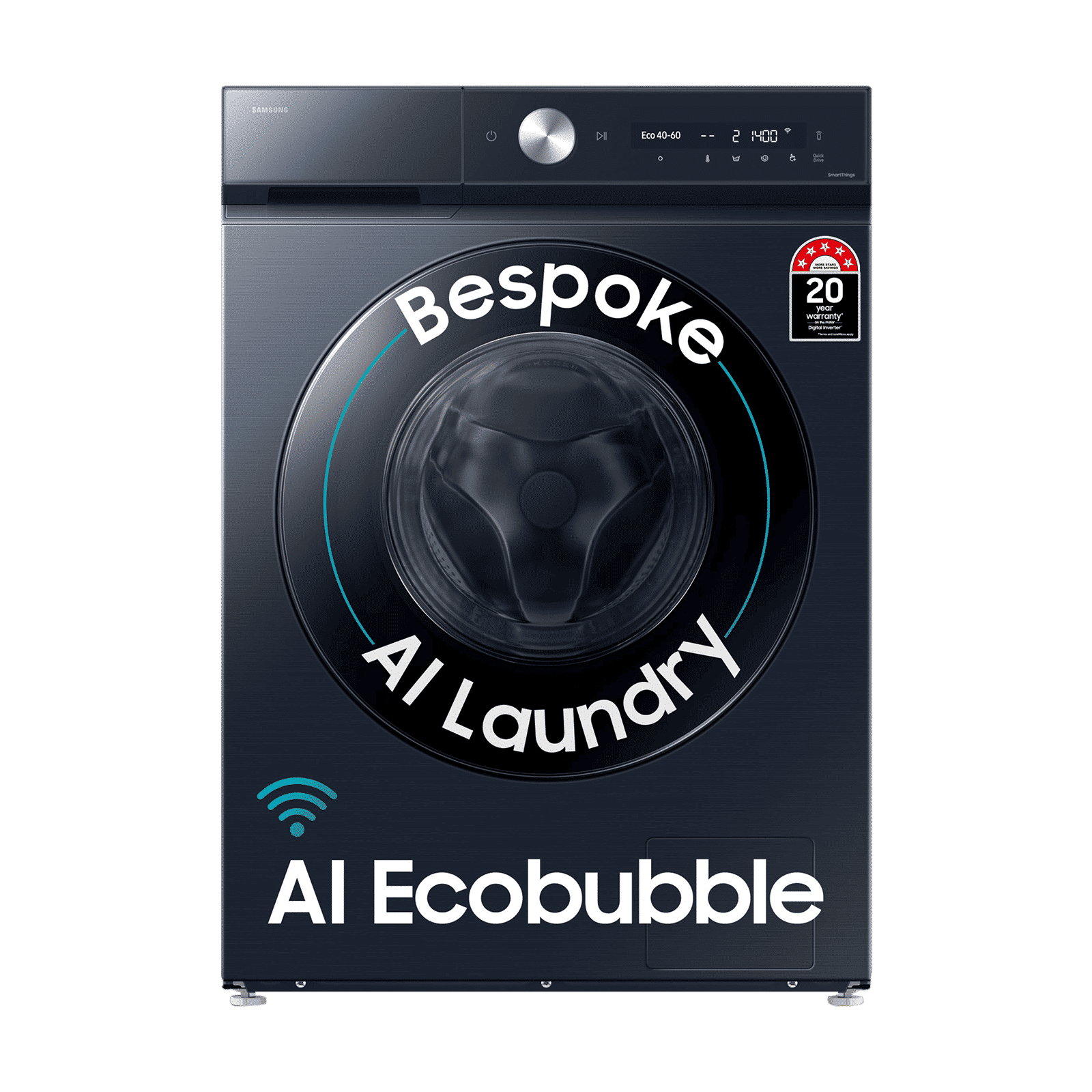 SAMSUNG 12 kg 5 Star Wi-Fi Inverter Fully Automatic Front Load Washing Machine (WW12DB8B54GSTL, AI Control, Navy)