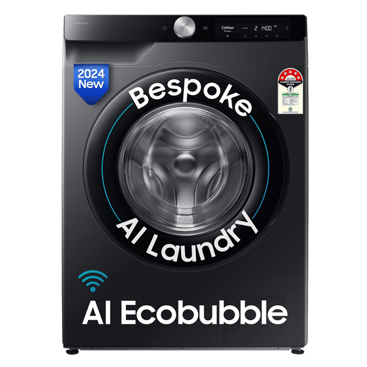 SAMSUNG 12 kg 5 Star Wi-Fi Inverter Fully Automatic Front Load Washing Machine (WW12DG6B24ABTL, AI Control, Black)