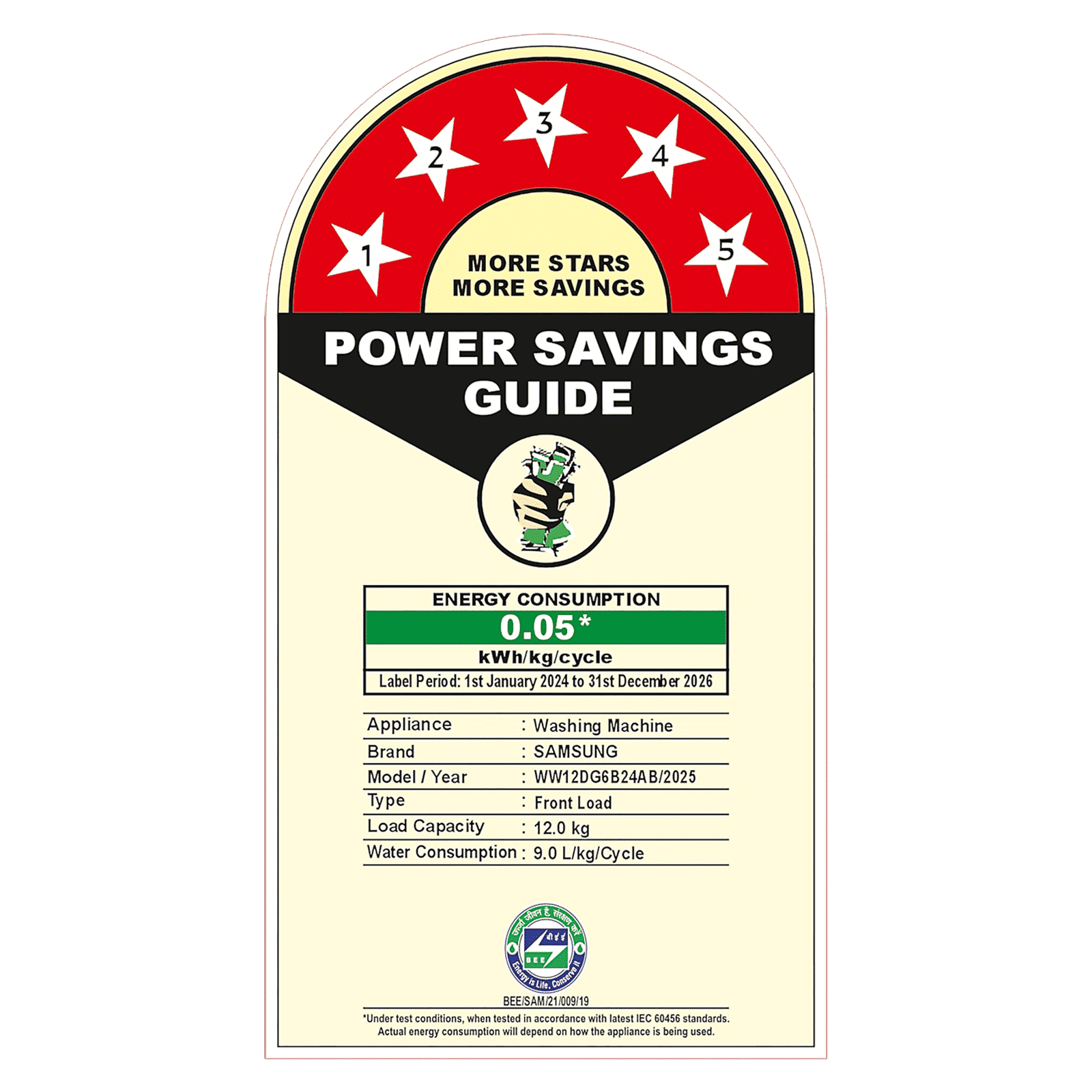 SAMSUNG 12 kg 5 Star Wi-Fi Inverter Fully Automatic Front Load Washing Machine (WW12DG6B24ABTL, AI Control, Black)