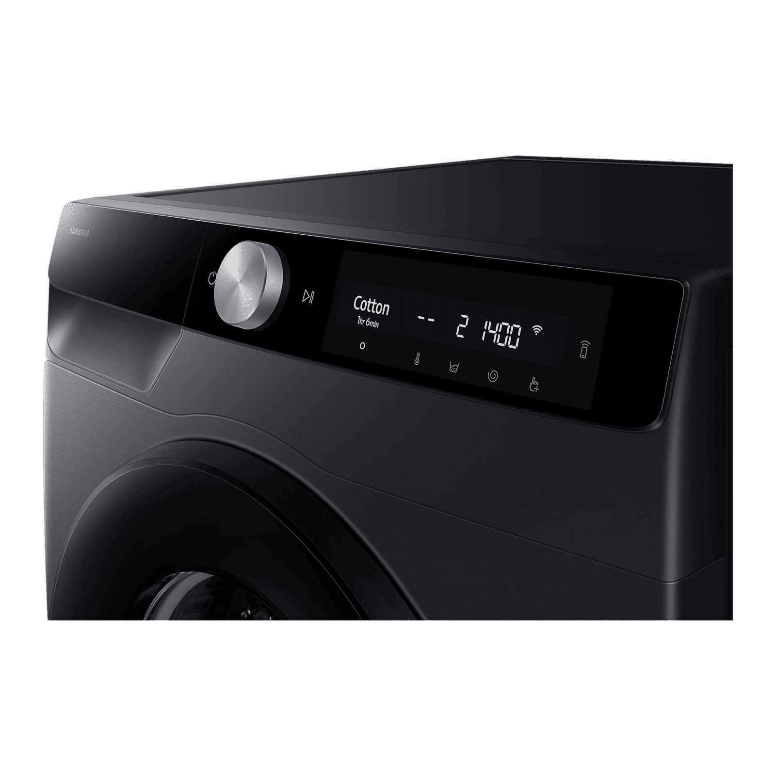 SAMSUNG 12 kg 5 Star Wi-Fi Inverter Fully Automatic Front Load Washing Machine (WW12DG6B24ABTL, AI Control, Black)