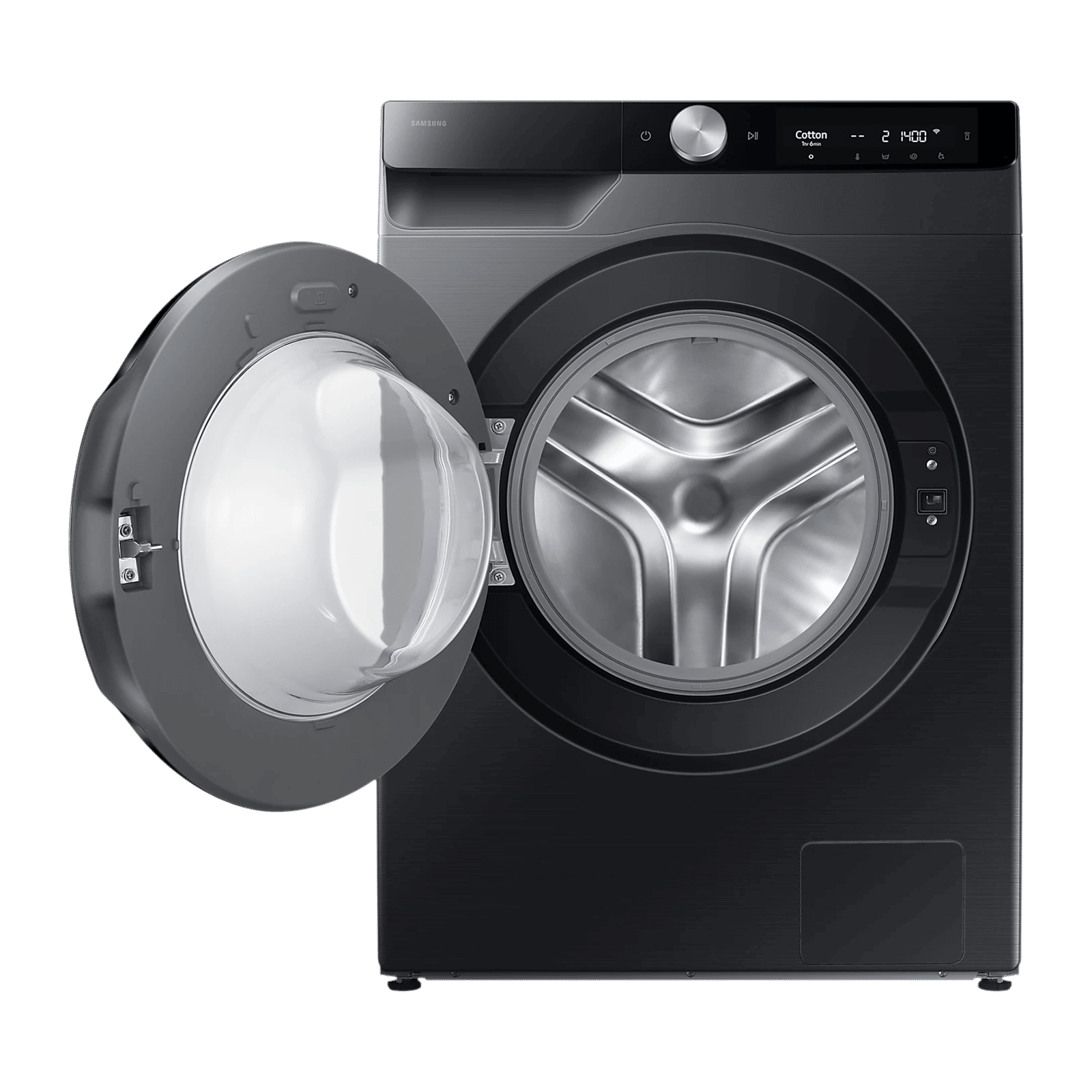 SAMSUNG 12 kg 5 Star Wi-Fi Inverter Fully Automatic Front Load Washing Machine (WW12DG6B24ABTL, AI Control, Black)