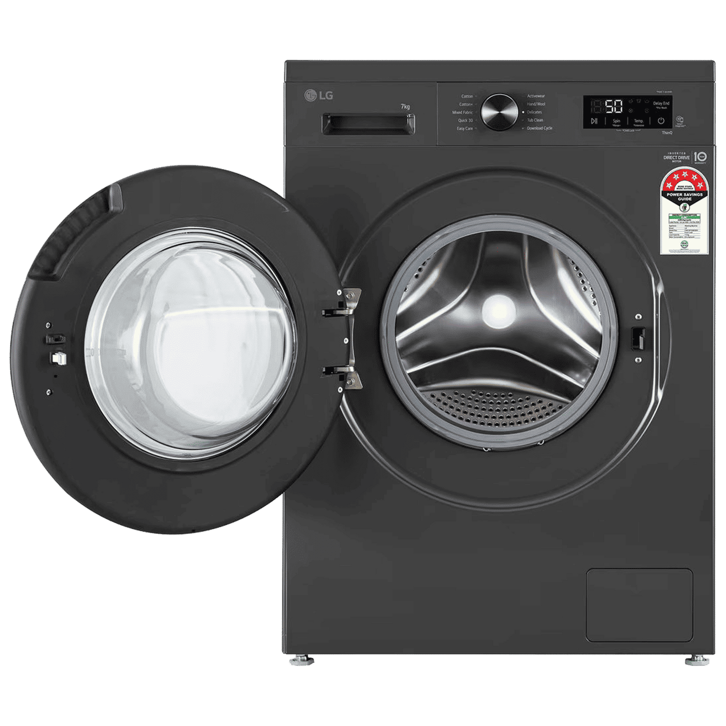 LG 7 kg 5 Star Wi-Fi Inverter Fully Automatic Front Load Washing Machine (FHB1207Z4M, Auto Restart, Middle Black)
