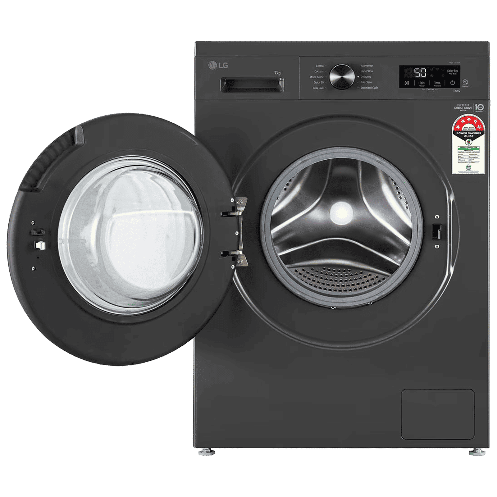 LG 7 kg 5 Star Wi-Fi Inverter Fully Automatic Front Load Washing Machine (FHB1207Z4M, Auto Restart, Middle Black)