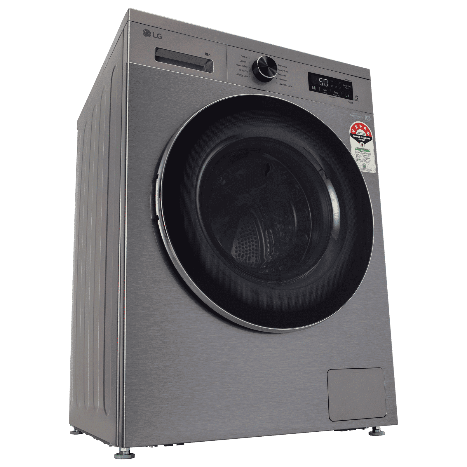 LG 8 kg 5 Star Wi-Fi Inverter Fully Automatic Front Load Washing Machine (FHB1208Z4P, Smart Diagnosis, Platinum Silver)
