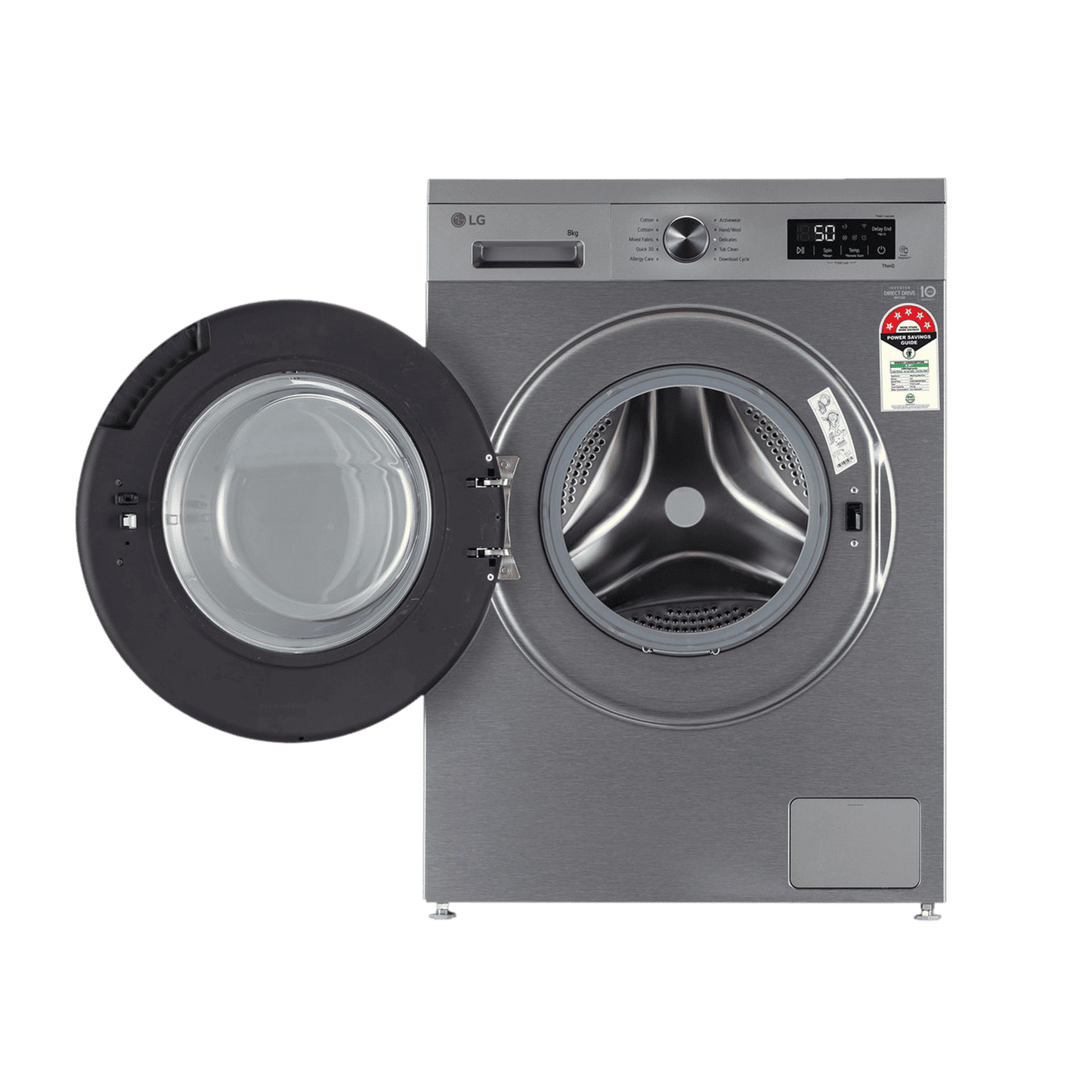 LG 8 kg 5 Star Wi-Fi Inverter Fully Automatic Front Load Washing Machine (FHB1208Z4P, Smart Diagnosis, Platinum Silver)