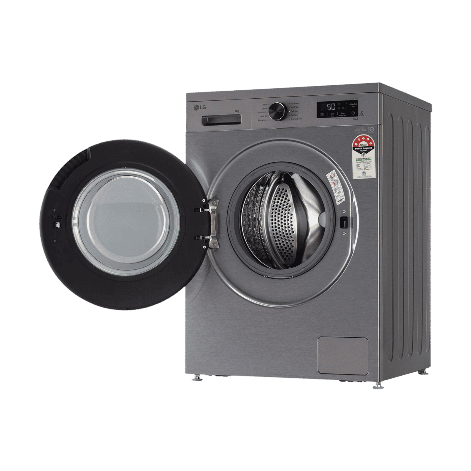 LG 8 kg 5 Star Wi-Fi Inverter Fully Automatic Front Load Washing Machine (FHB1208Z4P, Smart Diagnosis, Platinum Silver)