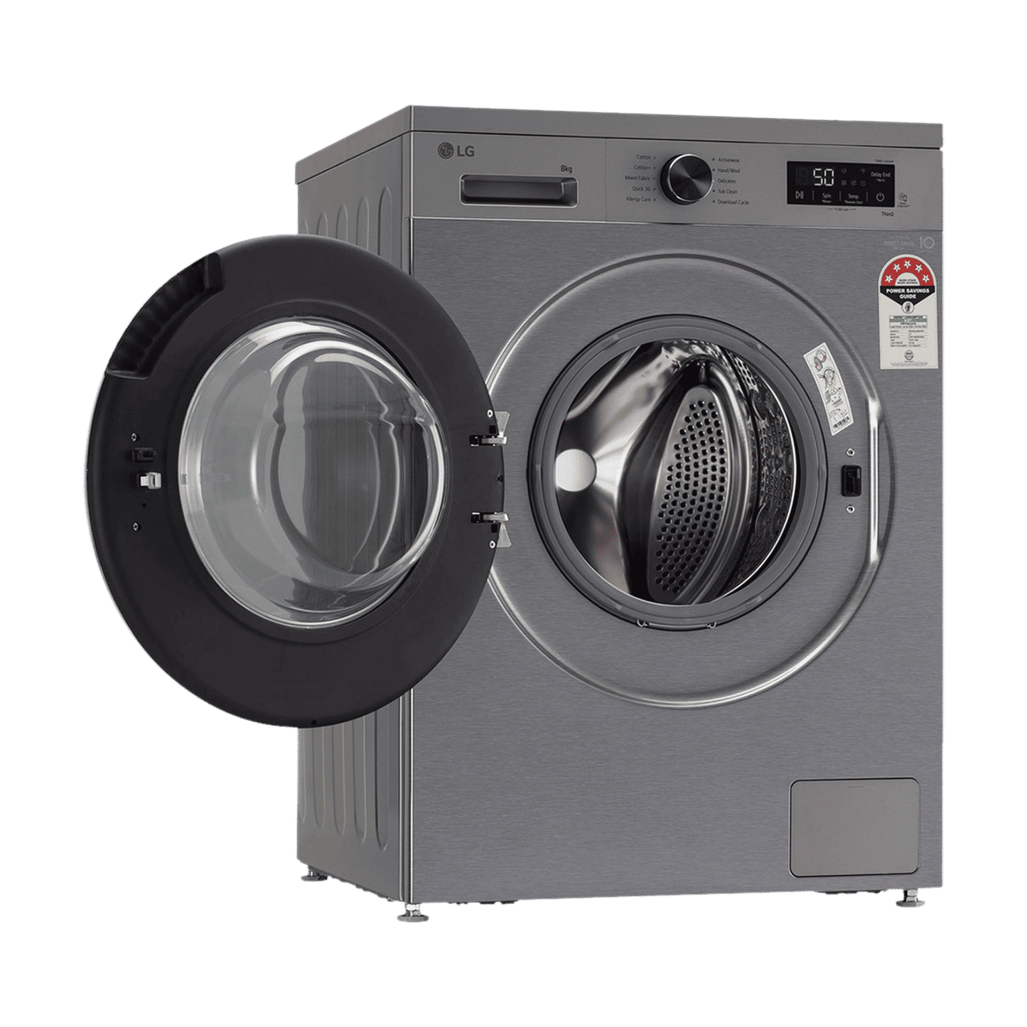 LG 8 kg 5 Star Wi-Fi Inverter Fully Automatic Front Load Washing Machine (FHB1208Z4P, Smart Diagnosis, Platinum Silver)