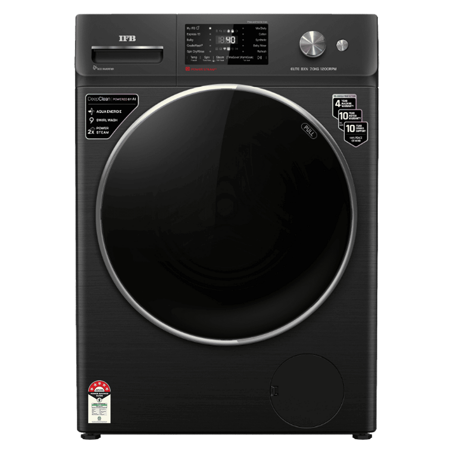 IFB 7 kg 5 Star Wi-Fi Fully Automatic Front Load Washing Machine (Elite BXN 7012HK, Eco Inverter Motor, Black Hairline)