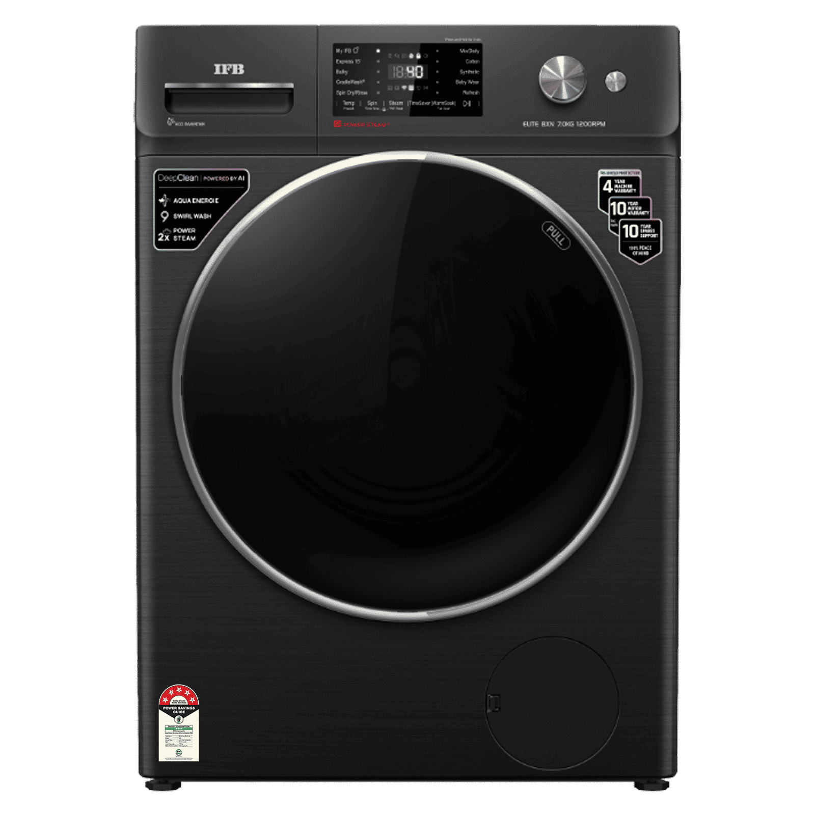 IFB 7 kg 5 Star Wi-Fi Fully Automatic Front Load Washing Machine (Elite BXN 7012HK, Eco Inverter Motor, Black Hairline)