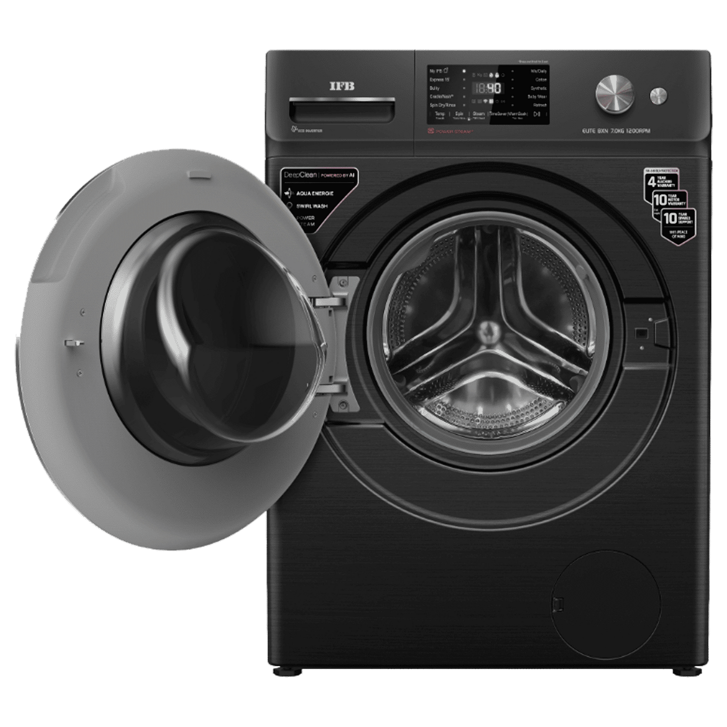 IFB 7 kg 5 Star Wi-Fi Fully Automatic Front Load Washing Machine (Elite BXN 7012HK, Eco Inverter Motor, Black Hairline)